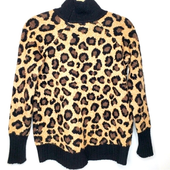Cynthia Rowley Sweaters - Cynthia Rowley Mock Neck Leopard Print Sweater (NWT)